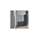 Meuble de salle de bains  poser h. 185 x l. 80 cm, anthracite, palermo