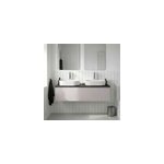 Meuble de salle de bains kentia l. 120 cm beige cachemire avec plan de toilette cad�lia effet marbre ...