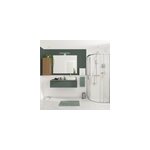 Meuble de salle de bains kentia l. 120 cm vert fort et plan de toilette cadlia effet marbre vert
