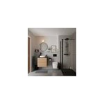 Meuble de salle de bains kentia l. 60 cm effet chne et plan de toilette kentia noir mat