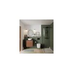 Meuble de salle de bains kentia l. 60 cm effet noyer avec plan de toilette cadlia effet marbre vert