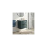Meuble de salle de bains kentia l. 60 cm vert for�t avec plan vasque levanna