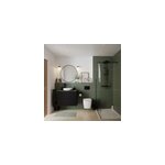 Meuble de salle de bains kentia l. 80 cm noir mat avec plan de toilette cadlia effet marbre vert