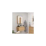 Meuble sous vasque 1 tiroir avela 60 cm � suspendre + plan de toilette 60 cm goodhome