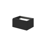 Meuble sous vasque l. 60 x h. 30 x p. 45 cm, noir mat, 1 tiroir avec poign�e int�gr�e, kentia