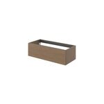 Meuble sous vasque 1 tiroir sans poignée l. 100 x h. 30 x p. 45 cm effet noyer kentia Meuble sous vasque 1 tiroir sans poignée l. 100 x h. 30 x p. 45 cm effet noyer kentia