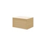 Meuble sous vasque 1 tiroir  suspendre goodhome avela placage chne 60 cm + plan de toilette avela