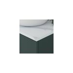 Meuble sous vasque � poser l. 120 cm vert + plan de toilette effet marbre blanc cad�lia, goodhome perma ...