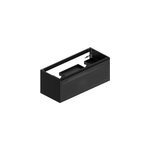 Meuble sous vasque suspendu noir mat et verre fum l. 120 x h. 46, 5 x p. 50, 5 cm pour plan double vasque, ...