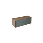 Meuble sous vasque suspendu vert toundra mat 2 tiroirs l. 140 x h. 50 x p. 50 cm, decotec havana