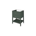 Meuble sous vasque � poser l. 60 x h. 80, 6 x p. 45 cm, vert mat, 2 tiroirs 1 niche, goodhome perma