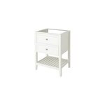 Meuble sous vasque � poser l. 60 cm, blanc mat, 2 tiroirs 1 niche, goodhome perma