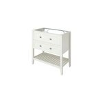 Meuble sous vasque � poser l. 80 cm, blanc mat, 2 tiroirs 1 niche, goodhome perma