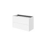 Meuble sous vasque 2 tiroirs avec poign�es int�gr�es l. 100 x h. 60 x p. 45 cm blanc mat kentia