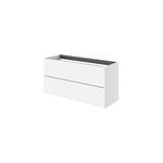 Meuble sous vasque 2 tiroirs sans poignes l. 120 x h. 60 x p. 45 cm blanc mat kentia