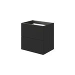 Meuble sous vasque 2 tiroirs sans poign�es l. 60 x h. 60 x p. 45 cm noir mat kentia