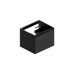 Meuble sous vasque suspendu noir mat et verre fum l. 60 x h. 46, 5 x p. 50, 5 cm, pura +