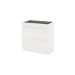 Meuble sous vasque � poser l. 80 x h. 82 x p. 45 cm, blanc mat, goodhome imandra