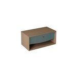 Meuble sous vasque suspendu l. 90 x h. 40 x p. 50 cm, vert toundra mat, 1 tiroir, decotec havana
