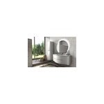 Meuble sous vasque blanc vague 138 cm + complment gauche et droit + plan vasque en verre
