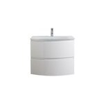 Meuble sous vasque l. 69 cm, blanc, vague