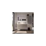 Meuble vasque suspendu effet chne clair l. 120 cm + plan vasque en rsine, calao