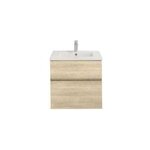 Meuble sous vasque effet chne l. 60 cm 2 tiroirs, calao