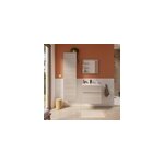 Meuble vasque suspendu effet chne l. 60 cm + plan vasque blanc en rsine, calao