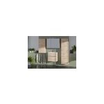 Meuble sous vasque l. 60 cm, effet ch�ne artisan, 2 tiroirs, calao