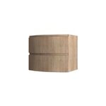 Meuble sous vasque l. 69 x h. 55 x p. 52 cm, effet bois stri�, vague