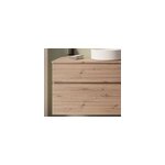 Meuble sous vasque l. 120 cm, effet ch�ne artisan, 2 tiroirs, calao