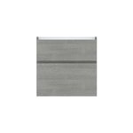 Meuble sous vasque faible profondeur effet ch�ne clair l. 60 cm 2 tiroirs, calao