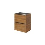 Meuble sous vasque suspendu faible profondeur l. 50 x h. 60 x p. 36 cm, effet noyer, goodhome imandra ...