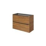Meuble sous vasque suspendu faible profondeur l. 80 x h. 60 x p. 36 cm, effet noyer, goodhome imandra ...