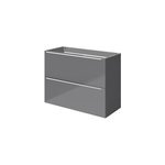 Meuble sous vasque suspendu faible profondeur l. 80 x h. 60 x p. 36 cm, gris brillant, goodhome imandra ...