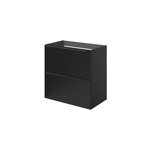 Meuble sous vasque suspendu faible profondeur l. 60 x h. 60 x p. 36 cm, noir mat, goodhome imandra