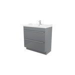 Meuble vasque à poser gris l. 80 cm imandra + plan vasque blanc céramique lana, goodhome Meuble vasque à poser gris l. 80 cm imandra + plan vasque blanc céramique lana, goodhome