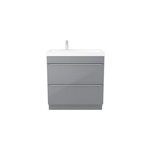 Meuble vasque  poser gris l. 80 cm imandra + plan vasque blanc rsine mila, goodhome