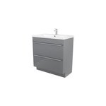 Meuble vasque à poser gris l. 80 cm imandra + plan vasque blanc céramique nira, goodhome Meuble vasque à poser gris l. 80 cm imandra + plan vasque blanc céramique nira, goodhome