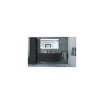 Meuble sous vasque graphite vague 138 cm + complment gauche et droit + plan vasque en verre