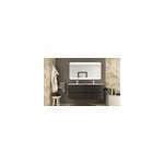 Meuble sous - vasque graphite vague 138 cm + plan double vasque en verre