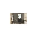 Meuble sous - vasque graphite vague 70 cm + plan vasque en verre