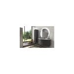 Meuble sous vasque gris anthracite vague 138 cm + complment gauche et droit + plan vasque en verre