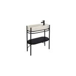 Meuble sous vasque l. 81 x h. 89, 5 x p. 37, 5 cm, m�tal noir, homesight pao