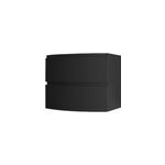 Meuble sous vasque l. 69 x h. 55 x p. 52 cm, noir mat stri�, vague