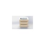 Meuble vasque  poser l. 60 cm effet bois + plan vasque blanc en rsine, pamili