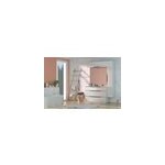 Meuble vasque à poser blanc brillant l. 120 cm + plan double vasque blanc en résine, pamili Meuble vasque à poser blanc brillant l. 120 cm + plan double vasque blanc en résine, pamili