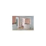 Meuble vasque à poser blanc brillant l. 120 cm + plan double vasque noir en résine, pamili Meuble vasque à poser blanc brillant l. 120 cm + plan double vasque noir en résine, pamili
