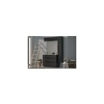 Meuble vasque à poser noir mat l. 120 cm + plan double vasque blanc en résine, pamili Meuble vasque à poser noir mat l. 120 cm + plan double vasque blanc en résine, pamili