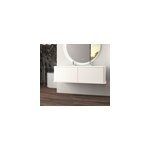 Meuble sous - vasque � suspendre l. 141 cm avec plan vasque r�sine, blanc mat, idra